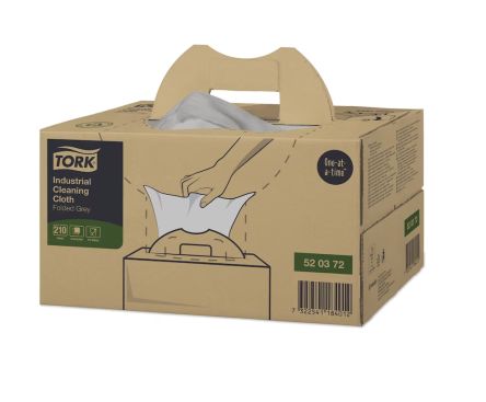 Tork Grey Non Woven Fabric Cloths For Industrial Cleaning, Box Of 210, 415 X 355mm
