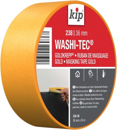 KIP 238-36 Papier Abdeckband Goldfarben Acryl-Kleber 36mm X 50m