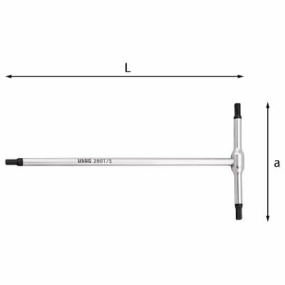 Usag Chiave A Brugola A T, Metrico, 14mm, Con Braccio Corto