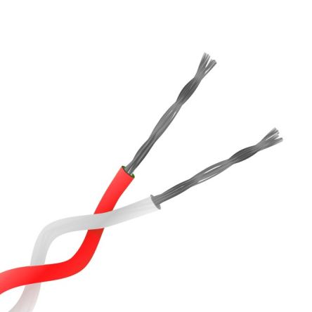 RS PRO Cable De Extensión Para Termopares Tipo K, Temp. Máx. +260°C, Long. 25m, Aislamiento De Perfluoroalcano (PFA)