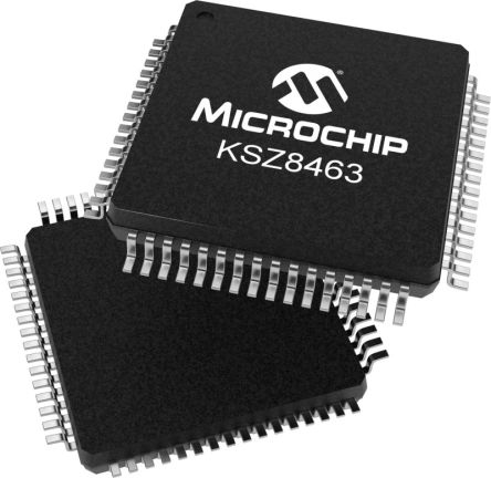 Microchip 10/100BASE-T/TX Ethernet-Schalter IC, BIU NIC Vollduplex/Halbduplex, LQFP 64-Pin
