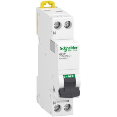 Schneider Electric Acti9 IDT40N Leitungsschutzschalter Typ D, 1-polig 1A 400V Acti 9 DIN-Schienen-Montage