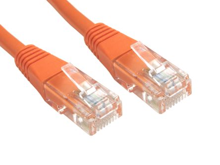 RS PRO Cat6 Male RJ45 To Male RJ45 Ethernet Cable, U/UTP, Orange PVC Sheath, 0.5m