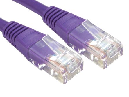 RS PRO Ethernetkabel Cat.6, 0.5m, Violett Patchkabel, A RJ45 U/UTP Stecker, B RJ45, PVC