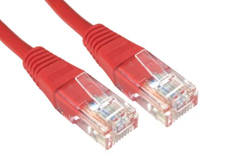 RS PRO Ethernetkabel Cat.6, 3m, Rot Patchkabel, A RJ45 U/UTP Stecker, B RJ45, PVC