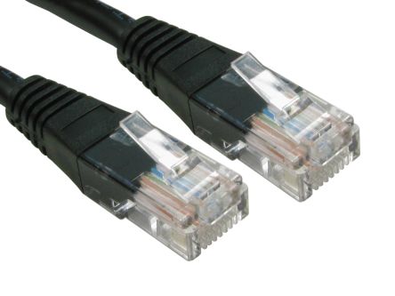 RS PRO Cat6 Male RJ45 To Male RJ45 Ethernet Cable, U/UTP, Black PVC Sheath, 5m