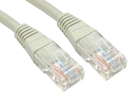 RS PRO Câble Ethernet Catégorie 5e U/UTP, Gris, 2m PVC Avec Connecteur