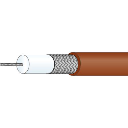 Huber+Suhner Cable Coaxial RG187, 75 Ω Marrón