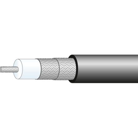 Huber+Suhner RG400 Koaxialkabel, Verlegekabel, 50 Ω, Aussen ø 5.34mm, Schwarz
