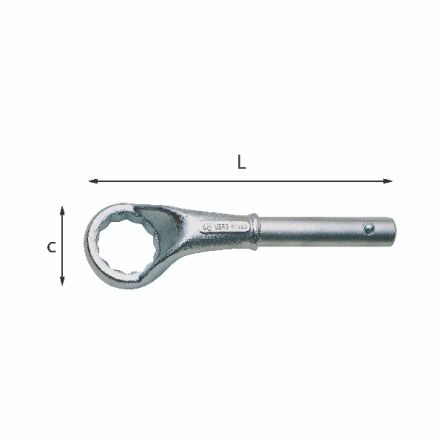 Usag 253 Series Ring Spanner, 24mm, Metric, 180 Mm Overall, No