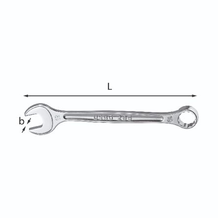 Usag 285 Series Combination Spanner, 21mm, Metric, 233 Mm Overall, No