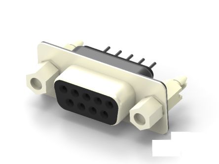 TE Connectivity Sub-D Print-Steckverbinder DE Buchse Vertikal, 9-polig / Raster 2.77mm, Für Platinenmontage