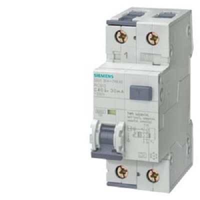 Siemens Sentron SENTRON 5SU1xxx FI/LS-Schalter 6A, 2-polig Typ A, Empfindlichkeit 10mA