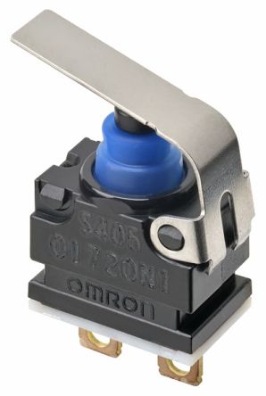 Omron Subminiatur-Mikroschalter Scharnierhebel-Betätiger Lötanschluss, 1 MA, SPST -NO IP 67