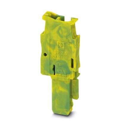 Phoenix Contact 5/ 1-L GNYE, SP 2 Series Plug In Block, 1-Contact, 5.2mm Pitch, Through Hole Mount, 1-Row