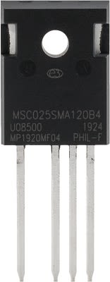 Microchip MOSFET MSC080SMA120B4, VDSS 1200 V, ID 26 A, TO-247-4 De 4 Pines