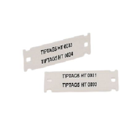HellermannTyton TIPTAG5 Kabelmarkierung Montageklemme, Beschriftung: TIPTAG5 HT, Weiß