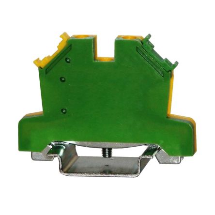 RS PRO 1-Way DIN Rail Earth Terminal Block, 0.5 → 6mm², 24 → 10 AWG Wire, Cage Clamp