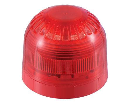 Klaxon Sonos Signalleuchte 17-60 V Rot, Für Sonos Signalgeber Mit LED Blitzlicht (Sounder Beacons), Linse, IP21, IP65