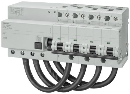 Siemens Disjoncteur Différentiel Magnéto-thermique 125A 4P, Sensibilité 300mA Type C, 5SU1