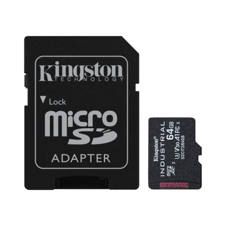 Kingston SDCIT2 MicroSDXC Micro SD Karte 64 GB Class 10, UHS-I, U3, V30, A1 Industrieausführung, TLC