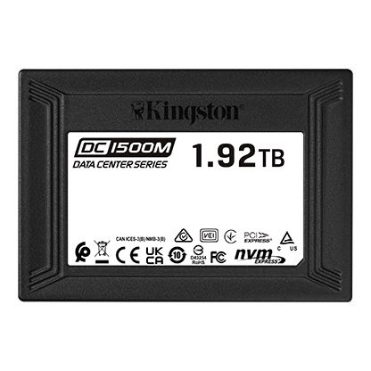 Kingston DC1500M, U.2 SSD-Laufwerk NVMe PCIe Gen 3 X 4, 3D TLC, 1,92 TB, SSD