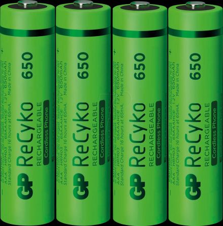 Piles rechargeables AAA, 4 ReCyko Pro, 800 mAh