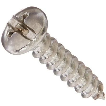 RS PRO Round Head Self Tapping Screw, 1in Long
