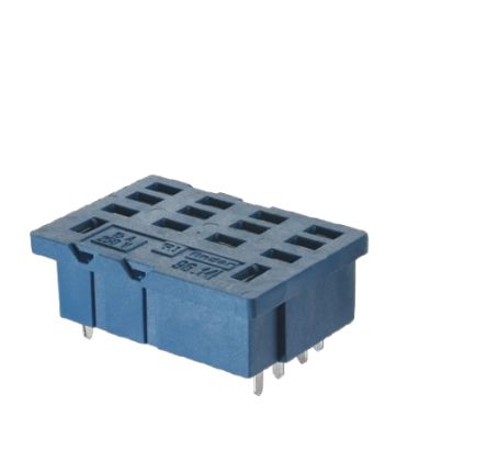 Finder 96 8 Pin 250V ac PCB Mount Relay Socket, for use with 56.34