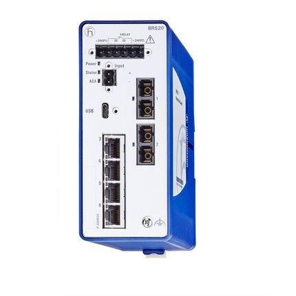 Hirschmann Switch Ethernet BOBCAT 6 Ports RJ45, 1000 → 2500Mbit/s, Montage Rail DIN 12 → 24V C.c.