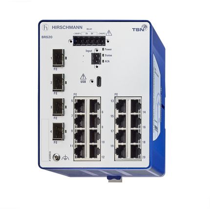 Hirschmann BOBCAT Ethernet-Switch, 20 X RJ45 / 1000 → 2500Mbit/s Für DIN-Schienen, 12 → 24V Dc