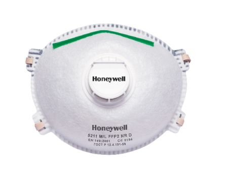 Honeywell Safety 5211 Series Disposable Face Mask, FFP2, Valved, Moulded, 20 Per Package
