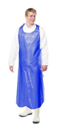 RS PRO Blue LDPE Lightweight Disposable Apron, 50 Per Box