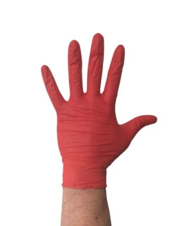 RS PRO Guantes Desechables Sin Polvo De Nitrilo Rojo, Talla L, Caja De 100 Unidades