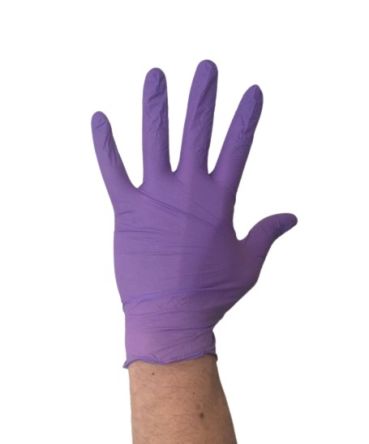 RS PRO Purple Powder-Free Nitrile Disposable Gloves, Size XL, 100 Per Pack