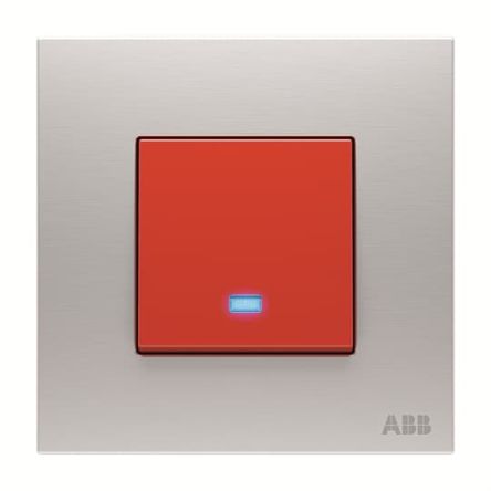 ABB AM1 Lichtschalter, Bündig-Montage Drucktaster IP 20, 2-polig, 1-teilig, 1 Wege 45A, 250V Silber