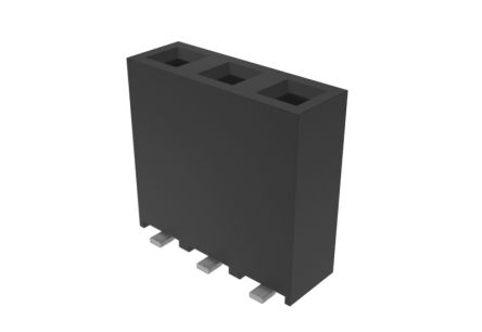Amphenol ICC Conector Hembra Para PCB, De 3 Vías En 1 Fila, Paso 2.54mm, Montaje Superficial
