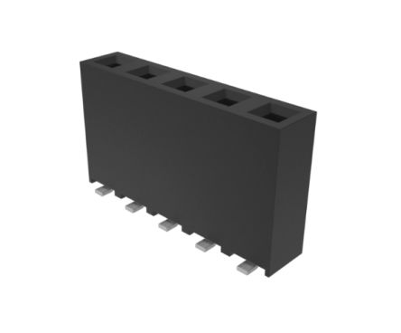Amphenol ICC Conector Hembra Para PCB, De 5 Vías En 1 Fila, Paso 2.54mm, Montaje Superficial