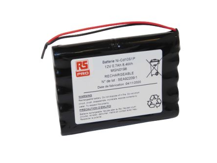 RS PRO MGN0198 AA NiCd Akku, 12V / 700mAh, Draht-Anschluss