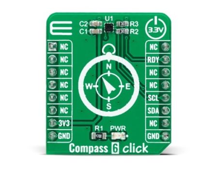 MikroElektronika HSCDTD008A Compass 6 Click Entwicklungskit, 3D-Magnetsensor Für MikroBUS