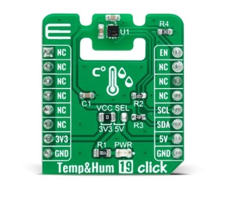 MikroElektronika Scheda Aggiuntiva Temp & Hum 19 Click, Con Sensore Temperatura E Umidità