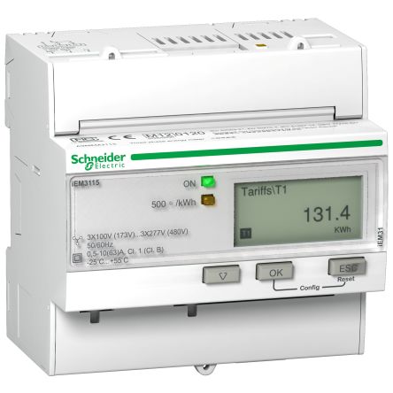 Schneider Electric Compteur D'énergie IEM3115, Mono/triphasé