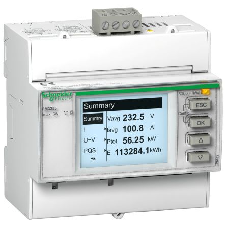 Schneider Electric PM3250 Energiemessgerät LCD Mit Hintergrundbeleuchtung / 1, 3-phasig