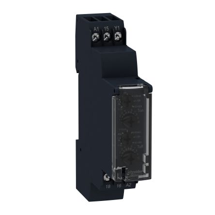 Schneider Electric Harmony Time Series DIN Rail Mount Timer Relay, 240V Ac, 1-Contact, 1 Secs, 100 Hrs, 2-Function, SPDT