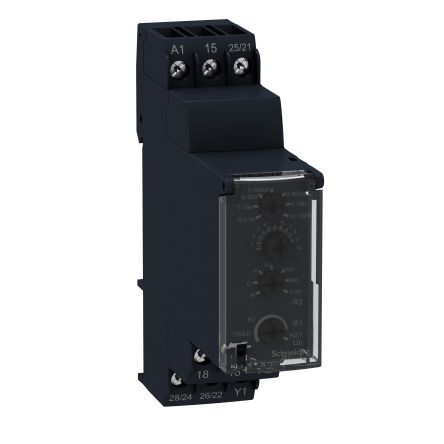 Schneider Electric Harmony Time Series DIN Rail Mount Timer Relay, 240V Ac, 2-Contact, 0.1 Secs, 100 Hrs, DPDT