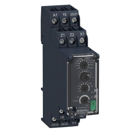 Schneider Electric Harmony Time Series DIN Rail Mount Timer Relay, 240V Ac, 2-Contact, 0.05 Secs, 300 Hrs, DPDT