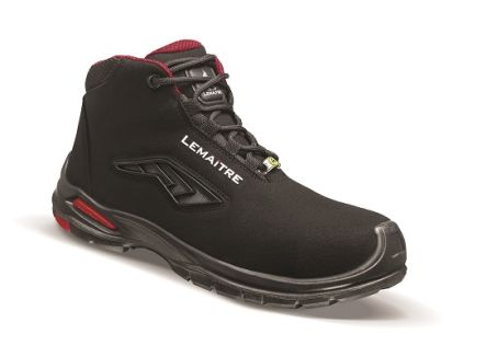 LEMAITRE SECURITE RILEY HIGH Black, Red ESD Safe Aluminium Toe Capped Unisex Safety Shoe, UK 12, EU 47