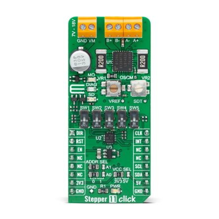 MikroElektronika TB9120AFTG Leistung, Motor Und Robotics Entwicklungstool, Stepper 11 Click Schrittmotortreiber