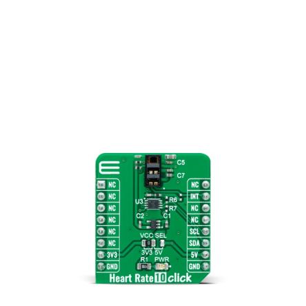 MikroElektronika MAX8511, MAX86916, PCA9306 Heart Rate 10 Click Entwicklungskit, Optisch Für MikroBUS-Socket