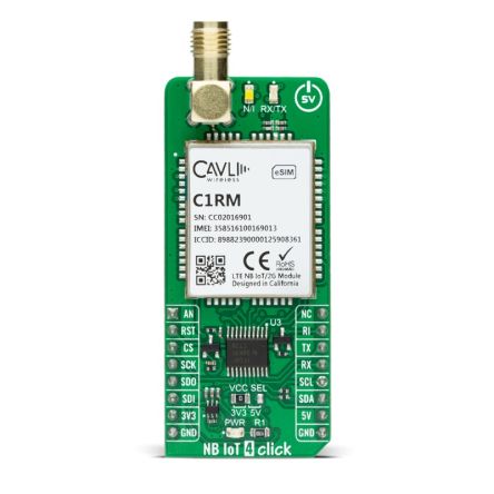 MikroElektronika Placa Complementaria LTE Aplicaciones Wi-Fi IoT MIKROE-4769